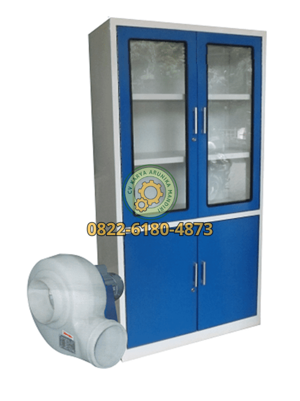 Lemari Laboratorium Penyimpanan Bahan Kimia dengan Blower buang